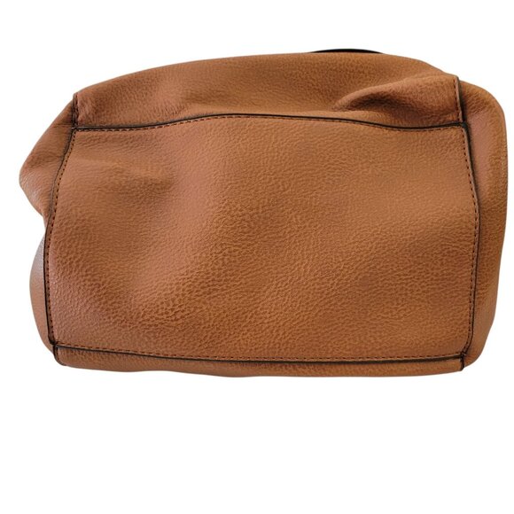 Steve Madden Brown Leather Tote Bag & Removable Pouch - Picture 7 of 10